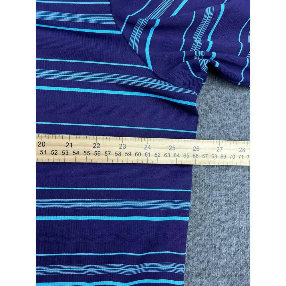 Adidas Mens Purple Striped Polo Shirt Size‎ XL